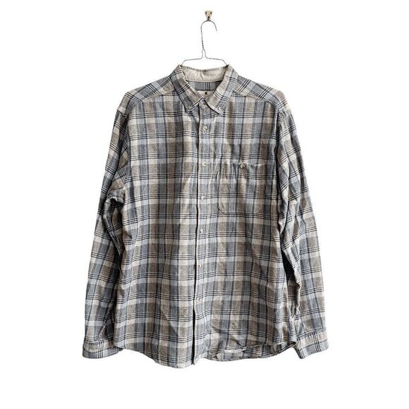 Woolrich Mens Button Up Shirt Twisted Dark Moccasin 100% Cotton Flannel Plaid L - Picture 1 of 8